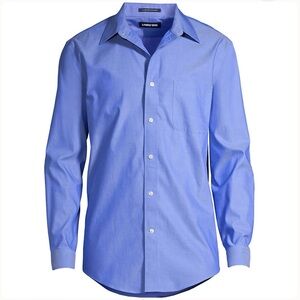 🐟NWT LANDS’ END MEN’S LONG SLEEVE BLUE DRESS SHIRT 🐟